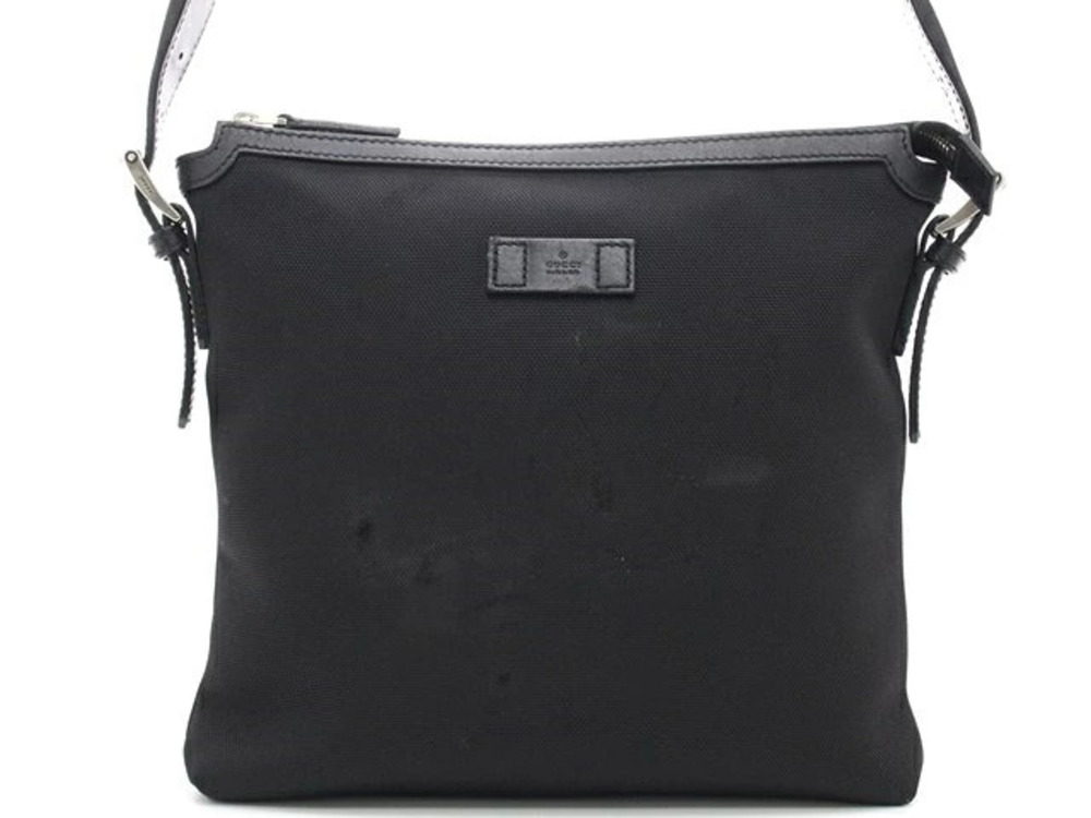 Gucci shoulder bag Sherry Techno canvas leather black